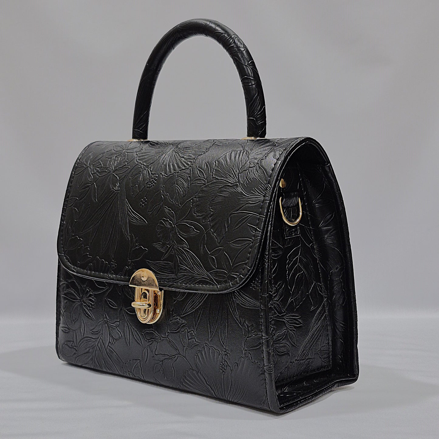Black Flora Satchel