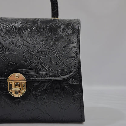 Black Flora Satchel