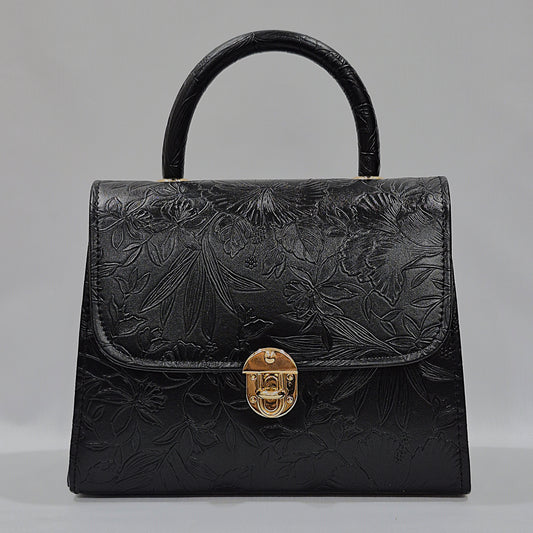 Black Flora Satchel