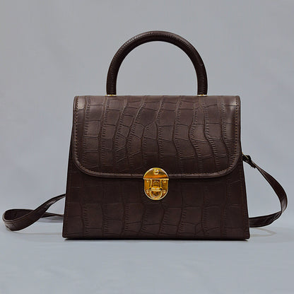 Mahogany Croc Satchel
