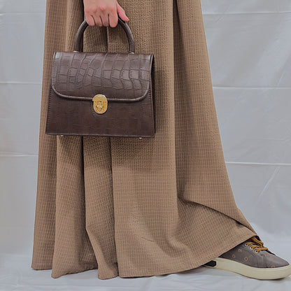 Mahogany Croc Satchel